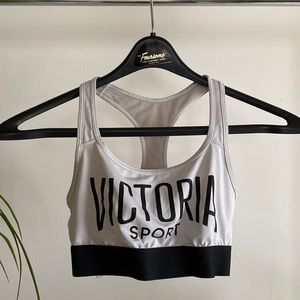 Victoria’s Secret Victoria Sport Bra. Women’s Small. White and Black, Tan Inside